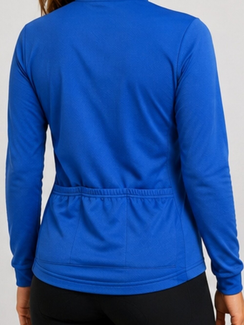 Nashbar Cycling Jersey Blue Long Sleeve 1/4 Zip 3 Rear Pockets Bike Shirt